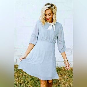 A-Line Dusted Grey Dress by Roolee